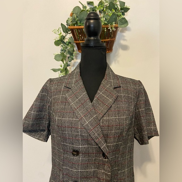 Cute Plaid Double Breasted Dress - Picture 2 of 8